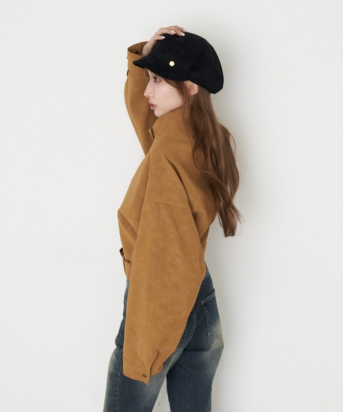 RAY CASSIN(レイカズン)の「金釦キャスケット(キャスケット・レディース・ダークブラウン/ブラック・FREE)」の5枚目の写真