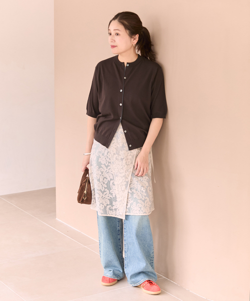 JOURNAL STANDARD(ジャーナルスタンダード)の「【UVカット/洗える/接触冷感】WASHABLE COOL UV ハーフスリーブカーディガン(カーディガン/ボレロ・レディース・ブラウン/ブラック・FREE)」の5枚目の写真