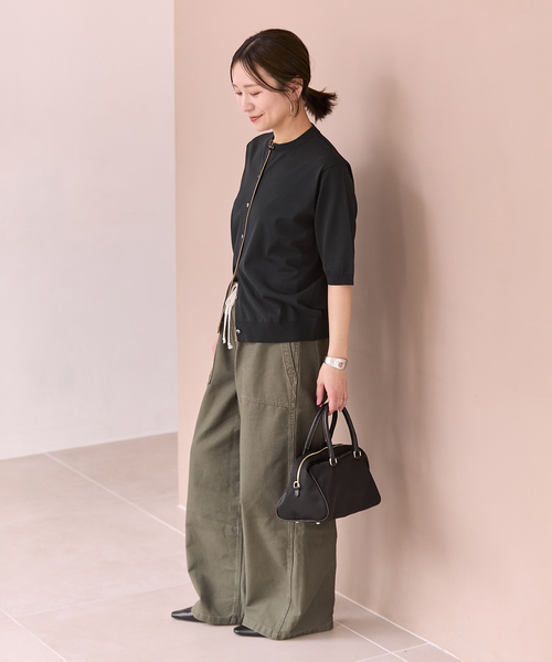 JOURNAL STANDARD(ジャーナルスタンダード)の「【UVカット/洗える/接触冷感】WASHABLE COOL UV ハーフスリーブカーディガン(カーディガン/ボレロ・レディース・ブラウン/ブラック・FREE)」の6枚目の写真