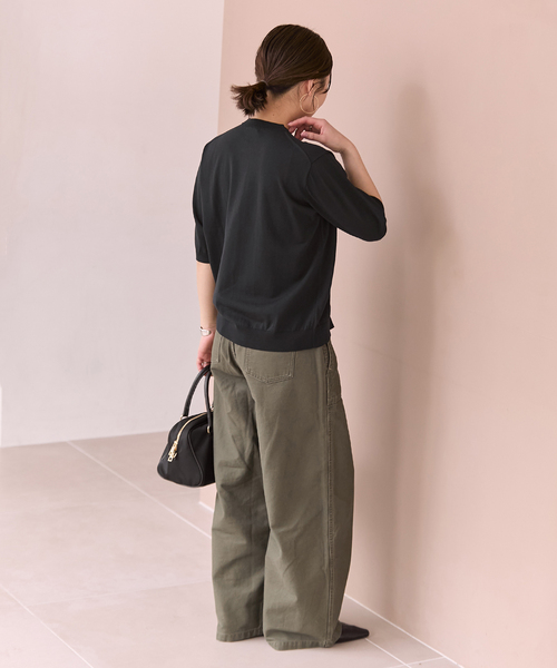 JOURNAL STANDARD(ジャーナルスタンダード)の「【UVカット/洗える/接触冷感】WASHABLE COOL UV ハーフスリーブカーディガン(カーディガン/ボレロ・レディース・ブラウン/ブラック・FREE)」の7枚目の写真
