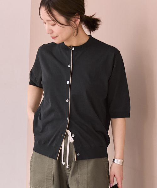 JOURNAL STANDARD(ジャーナルスタンダード)の「【UVカット/洗える/接触冷感】WASHABLE COOL UV ハーフスリーブカーディガン(カーディガン/ボレロ・レディース・ブラウン/ブラック・FREE)」の10枚目の写真