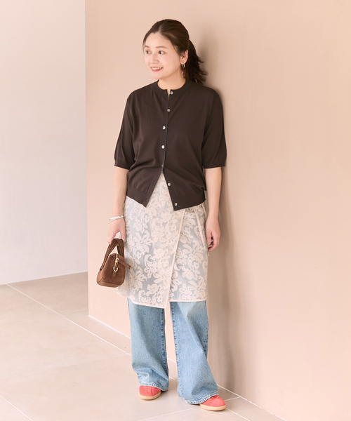 JOURNAL STANDARD(ジャーナルスタンダード)の「【UVカット/洗える/接触冷感】WASHABLE COOL UV ハーフスリーブカーディガン(カーディガン/ボレロ・レディース・ブラウン/ブラック・FREE)」の13枚目の写真