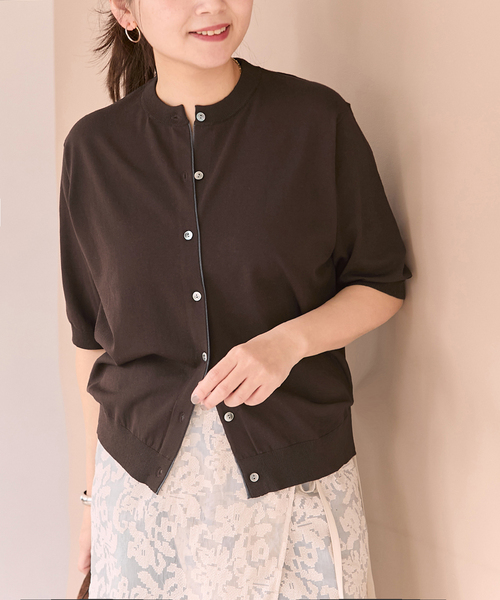 JOURNAL STANDARD(ジャーナルスタンダード)の「【UVカット/洗える/接触冷感】WASHABLE COOL UV ハーフスリーブカーディガン(カーディガン/ボレロ・レディース・ブラウン/ブラック・FREE)」の16枚目の写真