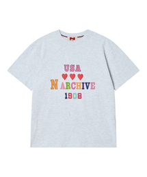 [コレクションライン] 90年代スポーツオマージュヴィンテージ半袖Tシャツグレー