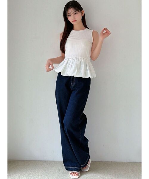 RESEXXY(リゼクシー)の「ラッフルペプラムカットトップス(Tシャツ/カットソー・レディース・ホワイト/グレー/ブラック・FREE)」の12枚目の写真