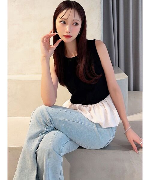 RESEXXY(リゼクシー)の「ラッフルペプラムカットトップス(Tシャツ/カットソー・レディース・ホワイト/グレー/ブラック・FREE)」の13枚目の写真