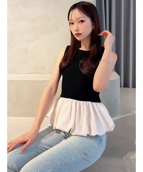 RESEXXY(リゼクシー)の「ラッフルペプラムカットトップス(Tシャツ/カットソー・レディース・ホワイト/グレー/ブラック・FREE)」の14枚目の写真