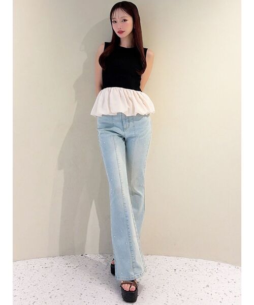 RESEXXY(リゼクシー)の「ラッフルペプラムカットトップス(Tシャツ/カットソー・レディース・ホワイト/グレー/ブラック・FREE)」の16枚目の写真