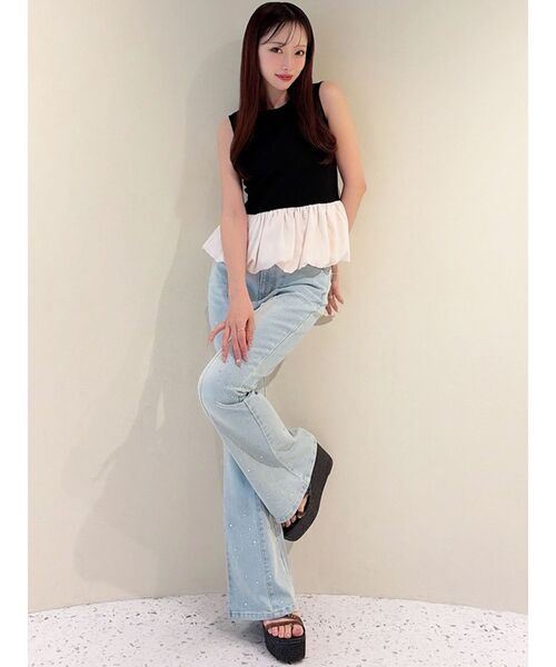 RESEXXY(リゼクシー)の「ラッフルペプラムカットトップス(Tシャツ/カットソー・レディース・ホワイト/グレー/ブラック・FREE)」の17枚目の写真