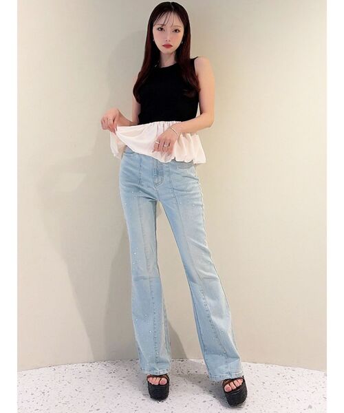 RESEXXY(リゼクシー)の「ラッフルペプラムカットトップス(Tシャツ/カットソー・レディース・ホワイト/グレー/ブラック・FREE)」の18枚目の写真