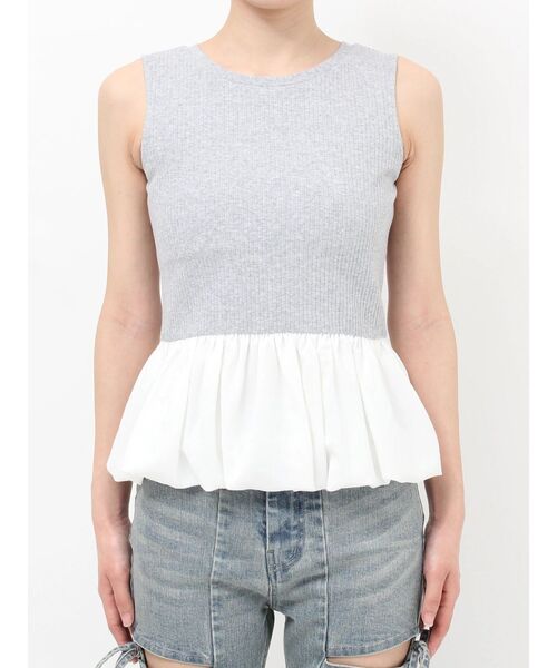 RESEXXY(リゼクシー)の「ラッフルペプラムカットトップス(Tシャツ/カットソー・レディース・ホワイト/グレー/ブラック・FREE)」の20枚目の写真