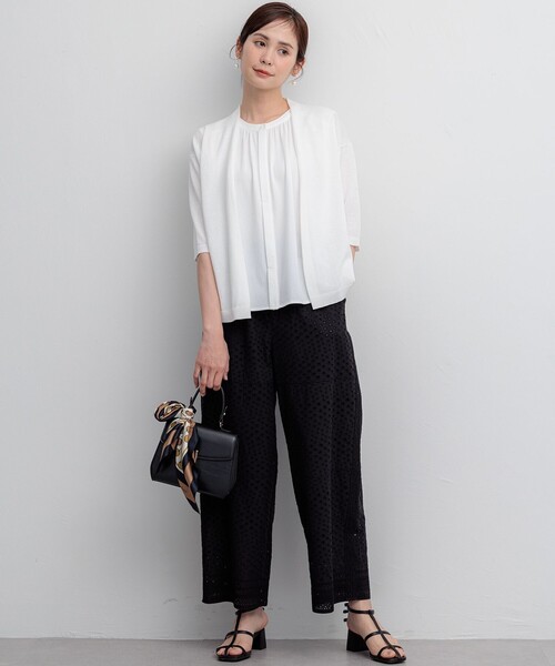 組曲(クミキョク)の「【WEB限定】ルーズリーニット カーディガン(カーディガン/ボレロ・レディース・グレー系/ブラック系/ホワイト系・F)」の12枚目の写真