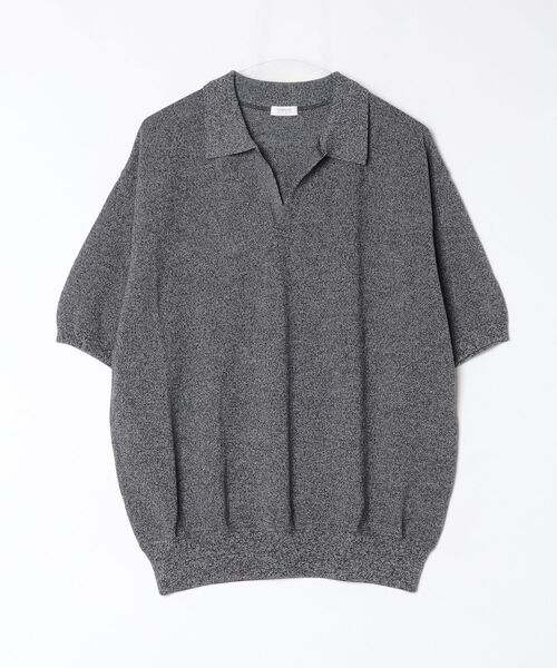 crepuscule（クレプスキュール）の「Co/Ra Moss Stitch Skipper 2601-002（ニット/セーター・メンズ・ブラック/グレー・2/1）」の2枚目の写真
