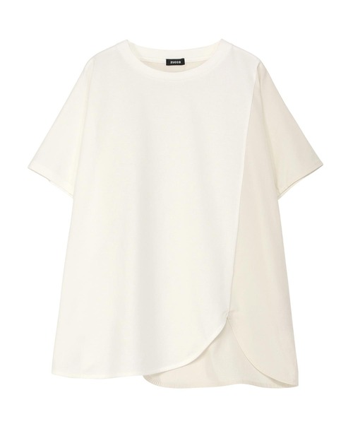 ZUCCa（ズッカ）の「(S)DRAPE DOCKING JERSEY（Tシャツ/カットソー・レディース・ホワイト/ブラック/ダークグレー・M size）」の6枚目の写真