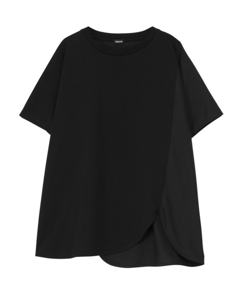 ZUCCa（ズッカ）の「(S)DRAPE DOCKING JERSEY（Tシャツ/カットソー・レディース・ホワイト/ブラック/ダークグレー・M size）」の4枚目の写真