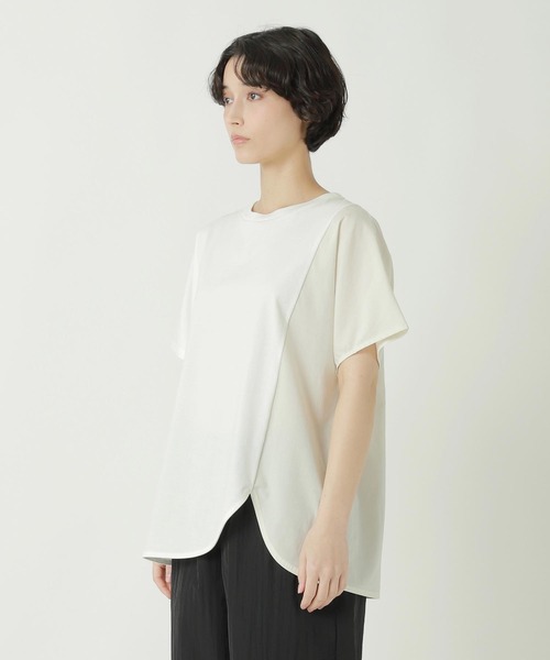 ZUCCa（ズッカ）の「(S)DRAPE DOCKING JERSEY（Tシャツ/カットソー・レディース・ホワイト/ブラック/ダークグレー・M size）」の10枚目の写真
