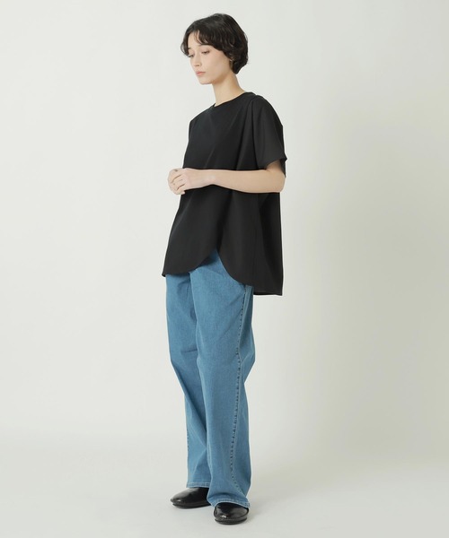ZUCCa（ズッカ）の「(S)DRAPE DOCKING JERSEY（Tシャツ/カットソー・レディース・ホワイト/ブラック/ダークグレー・M size）」の13枚目の写真