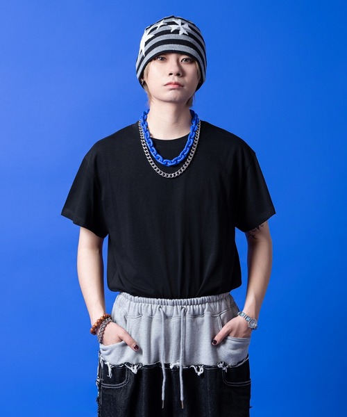a.p.o.v.（エーピーオービー）の「a.p.o.v. 短丈ルーズTシャツ（Tシャツ/カットソー・メンズ・ホワイト/ネイビー/ブラック/カーキ/グレー・ONESIZE）」の2枚目の写真