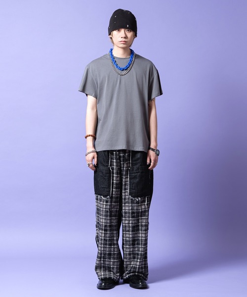 a.p.o.v.（エーピーオービー）の「a.p.o.v. 短丈ルーズTシャツ（Tシャツ/カットソー・メンズ・ホワイト/ネイビー/ブラック/カーキ/グレー・ONESIZE）」の13枚目の写真