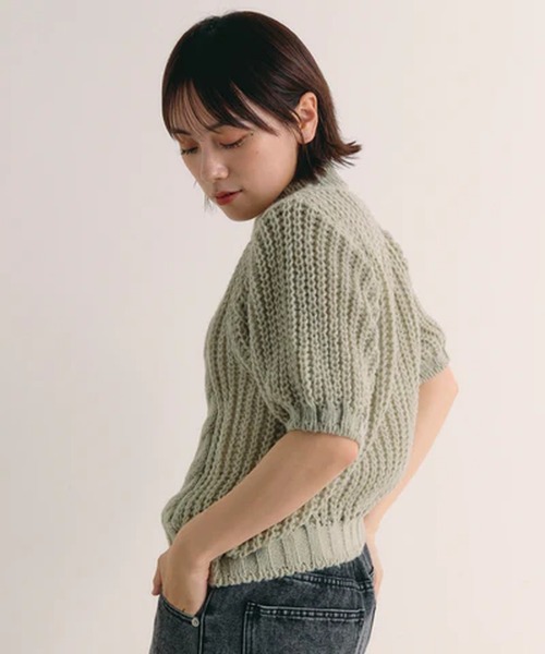 merrylatte(メリーラテ)の「ケーブルパフスリーブニット【IROHANI】(ニット/セーター・レディース・グリーン/ピンク/ホワイト・FREE)」の15枚目の写真