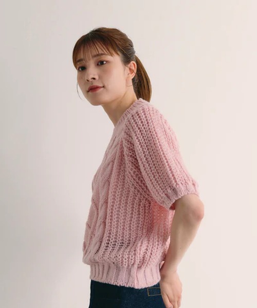 merrylatte(メリーラテ)の「ケーブルパフスリーブニット【IROHANI】(ニット/セーター・レディース・グリーン/ピンク/ホワイト・FREE)」の9枚目の写真