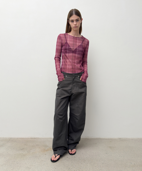 DIAGONAL（ダイアゴナル）の「CURVED STURDY TROUSERS (dark grey)（その他パンツ・レディース・その他・SMALL/MEDIUM）」の13枚目の写真