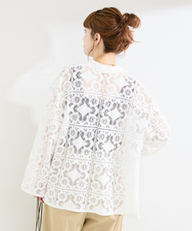 B.C STOCK（ベーセーストック）の「手洗い可   レースembroideryシャツ（シャツ/ブラウス）」