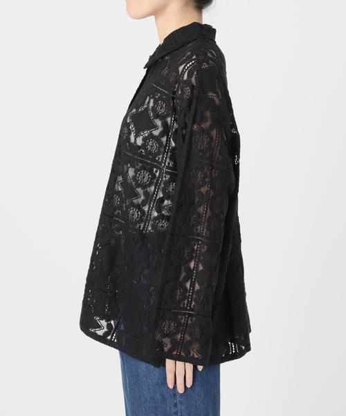 B.C STOCK(ベーセーストック)の「手洗い可 / レースembroideryシャツ(シャツ/ブラウス・レディース・ブラック/アイボリー/ホワイト・FREE)」の17枚目の写真