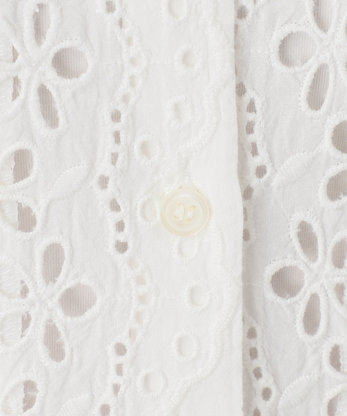 B.C STOCK(ベーセーストック)の「手洗い可 / レースembroideryシャツ(シャツ/ブラウス・レディース・ブラック/アイボリー/ホワイト・FREE)」の8枚目の写真