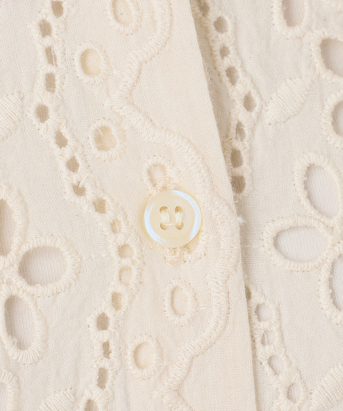B.C STOCK(ベーセーストック)の「手洗い可 / レースembroideryシャツ(シャツ/ブラウス・レディース・ブラック/アイボリー/ホワイト・FREE)」の5枚目の写真