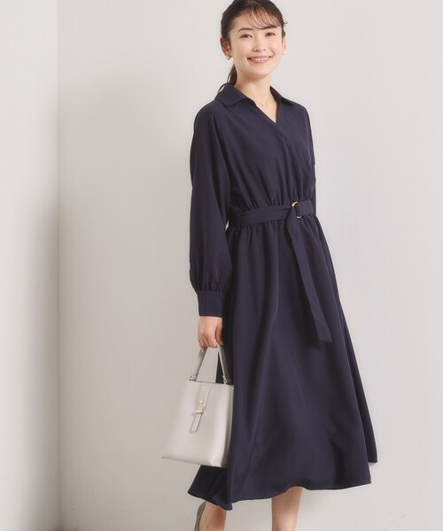 ITS'DEMO（イッツデモ）の「【UVケア／洗濯機OK】カシュクールワンピース（ワンピース・レディース・ブラウン系/ネイビー/ナチュラル・00）」の3枚目の写真