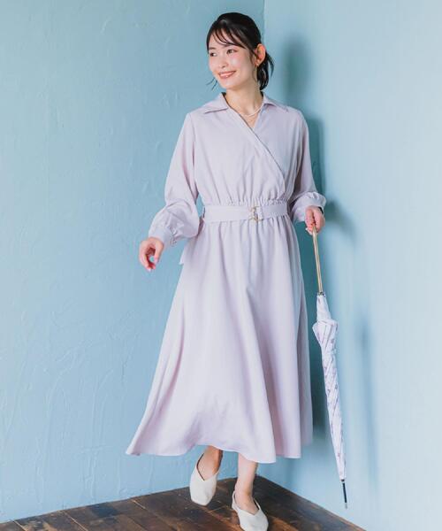 ITS'DEMO（イッツデモ）の「【UVケア／洗濯機OK】カシュクールワンピース（ワンピース・レディース・ブラウン系/ネイビー/ナチュラル・00）」の5枚目の写真