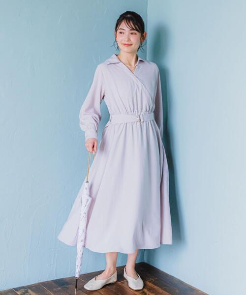 ITS'DEMO（イッツデモ）の「【UVケア／洗濯機OK】カシュクールワンピース（ワンピース・レディース・ブラウン系/ネイビー/ナチュラル・00）」の6枚目の写真