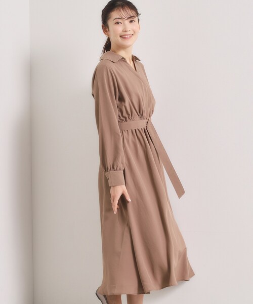 ITS'DEMO（イッツデモ）の「【UVケア／洗濯機OK】カシュクールワンピース（ワンピース・レディース・ブラウン系/ネイビー/ナチュラル・00）」の7枚目の写真