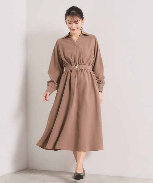 ITS'DEMO（イッツデモ）の「【UVケア／洗濯機OK】カシュクールワンピース（ワンピース・レディース・ブラウン系/ネイビー/ナチュラル・00）」の9枚目の写真