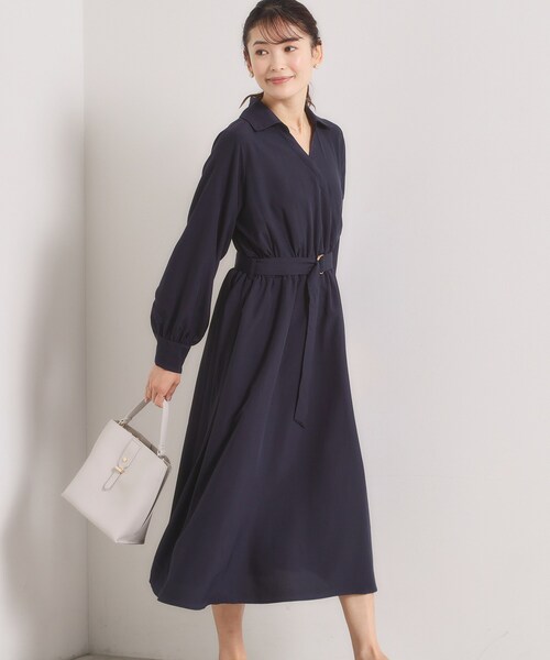 ITS'DEMO（イッツデモ）の「【UVケア／洗濯機OK】カシュクールワンピース（ワンピース・レディース・ブラウン系/ネイビー/ナチュラル・00）」の12枚目の写真