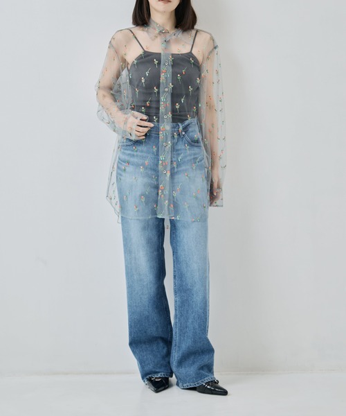 LOEFF（ロエフ）の「[LOEFF/ロエフ]LF NY FLW TULLE SHT（シャツ/ブラウス・レディース・ライトグレー・FREE）」の7枚目の写真