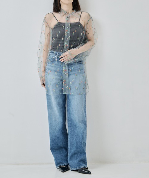 LOEFF（ロエフ）の「[LOEFF/ロエフ]LF NY FLW TULLE SHT（シャツ/ブラウス・レディース・ライトグレー・FREE）」の8枚目の写真