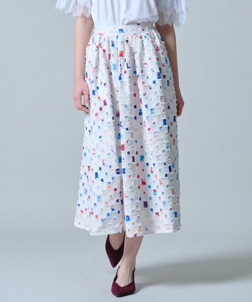 DOUBLE STANDARD CLOTHING(ダブルスタンダードクロージング)の「カラーパネル フレアスカート(スカート・レディース・ブラック/オフホワイト・36/38)」の6枚目の写真