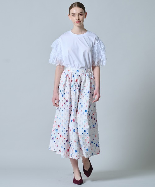 DOUBLE STANDARD CLOTHING(ダブルスタンダードクロージング)の「カラーパネル フレアスカート(スカート・レディース・ブラック/オフホワイト・36/38)」の16枚目の写真
