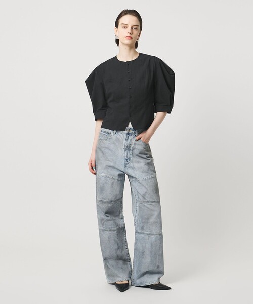 ASTRAET＞パワーショルダー クルーネックブラウス（シャツ/ブラウス 