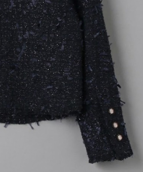 Lana821(ラナハニー)の「ノーカラーツイードジャケット(ノーカラージャケット・レディース・ブラック・S/M/L)」の13枚目の写真