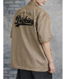 【neos】GENUINE DICKIES ジェニュイン ディッキーズ ツイル オープンカラー 半袖 ワークシャツ バック刺繍 ビッグロゴ ルーズシルエット メンズ