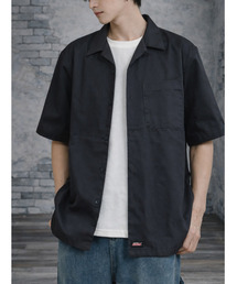 【neos】GENUINE DICKIES ジェニュイン ディッキーズ ツイル オープンカラー 半袖 ワークシャツ バック刺繍 ビッグロゴ ルーズシルエット メンズ