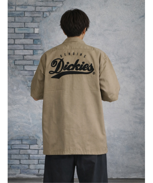 Dickies（ディッキーズ）の「【neos】GENUINE DICKIES ジェニュイン ディッキーズ ツイル オープンカラー 半袖 ワークシャツ バック刺繍 ビッグロゴ ルーズシルエット メンズ（シャツ/ブラウス・メンズ・チャコールグレー/ブラック/カーキ/ベージュ・MEDIUM/LARGE/X-LARGE）」の20枚目の写真