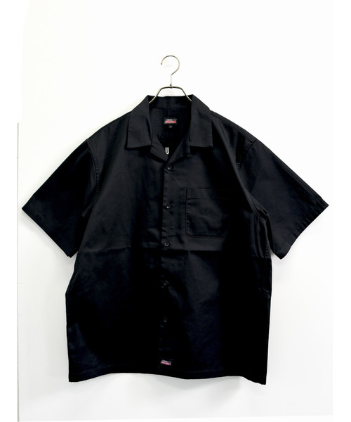 Dickies（ディッキーズ）の「【neos】GENUINE DICKIES ジェニュイン ディッキーズ ツイル オープンカラー 半袖 ワークシャツ バック刺繍 ビッグロゴ ルーズシルエット メンズ（シャツ/ブラウス・メンズ・チャコールグレー/ブラック/カーキ/ベージュ・MEDIUM/LARGE/X-LARGE）」の11枚目の写真