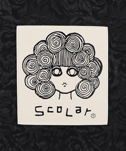 ScoLar(スカラー)の「662432:スカラーちゃん付きフラワー柄トートバッグ(ショルダーバッグ・レディース・サックスブルー/ブラック/パープル/ベージュ・FREE)」の9枚目の写真
