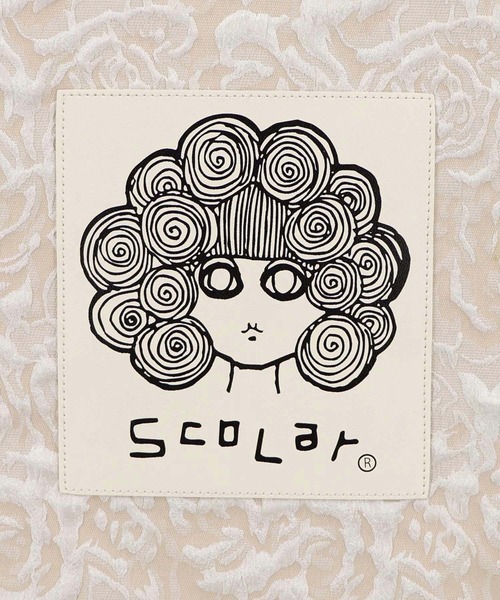 ScoLar(スカラー)の「662432:スカラーちゃん付きフラワー柄トートバッグ(ショルダーバッグ・レディース・サックスブルー/ブラック/パープル/ベージュ・FREE)」の12枚目の写真