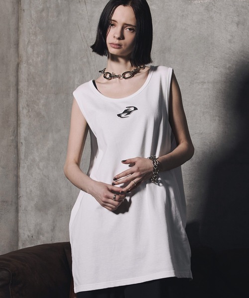ERAR(エラー)の「【ERAR】ハイダメージ加工/メタルプレート無地レイヤードタンクトップ(タンクトップ・メンズ・ブラック系1/ホワイト系2/ホワイト系1/ブラック系2・XL/L/M/S)」の5枚目の写真