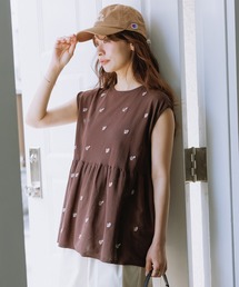 ROPE' PICNIC | 【ちゃんと+かわいい保証】シャーベットニット 刺繍シアーペプラムニット/UVケア・接触冷感(ニット/セーター)